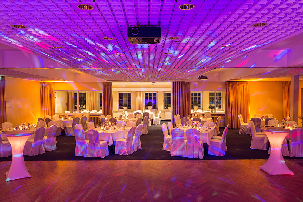 a venue set up for a party