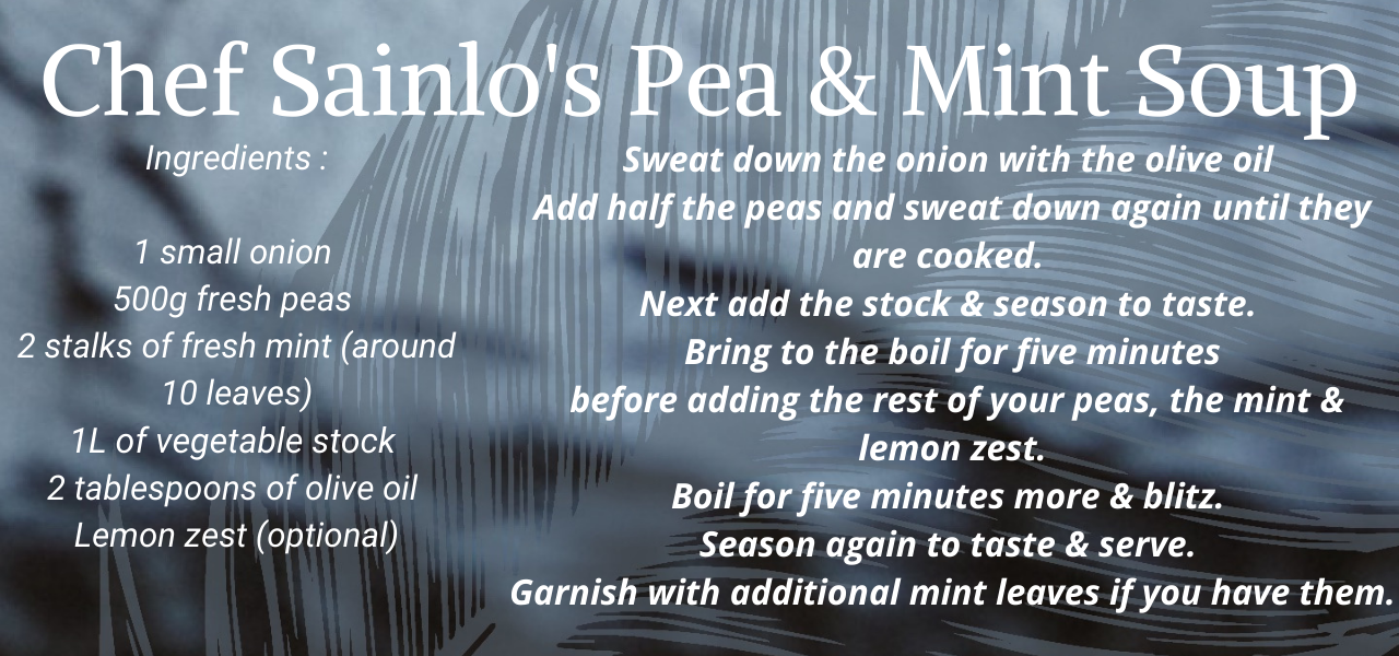 Recipe Image chef sainlo recipe pea & mint soup